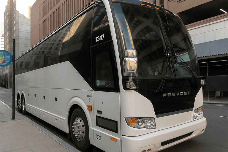 a Sunrise Coach Bus Service coach bus