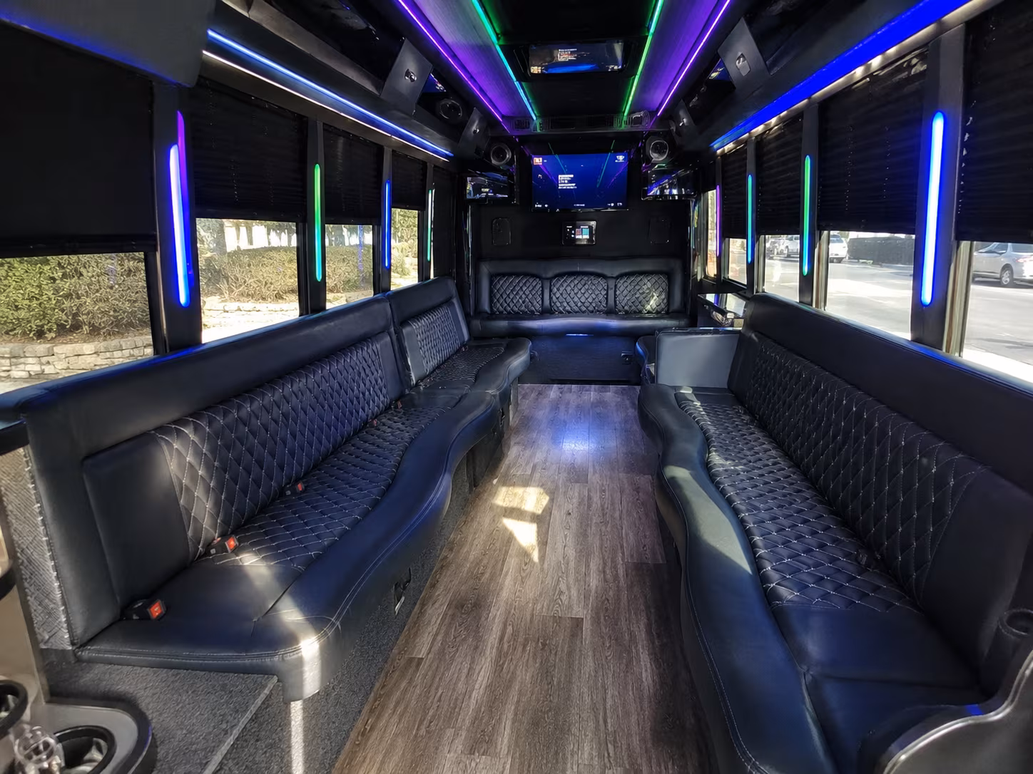 sunrise 15 passenger party bus interior