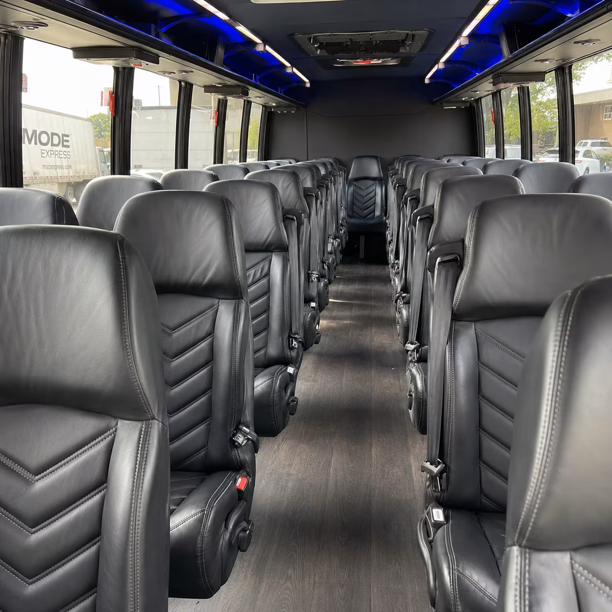 sunrise 25 passenger minibus inside