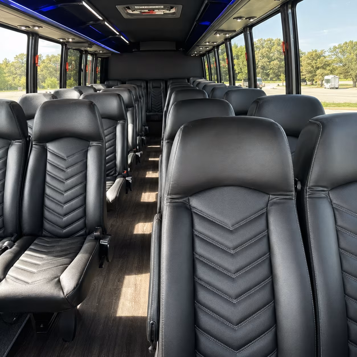 sunrise 25 passenger minibus interior