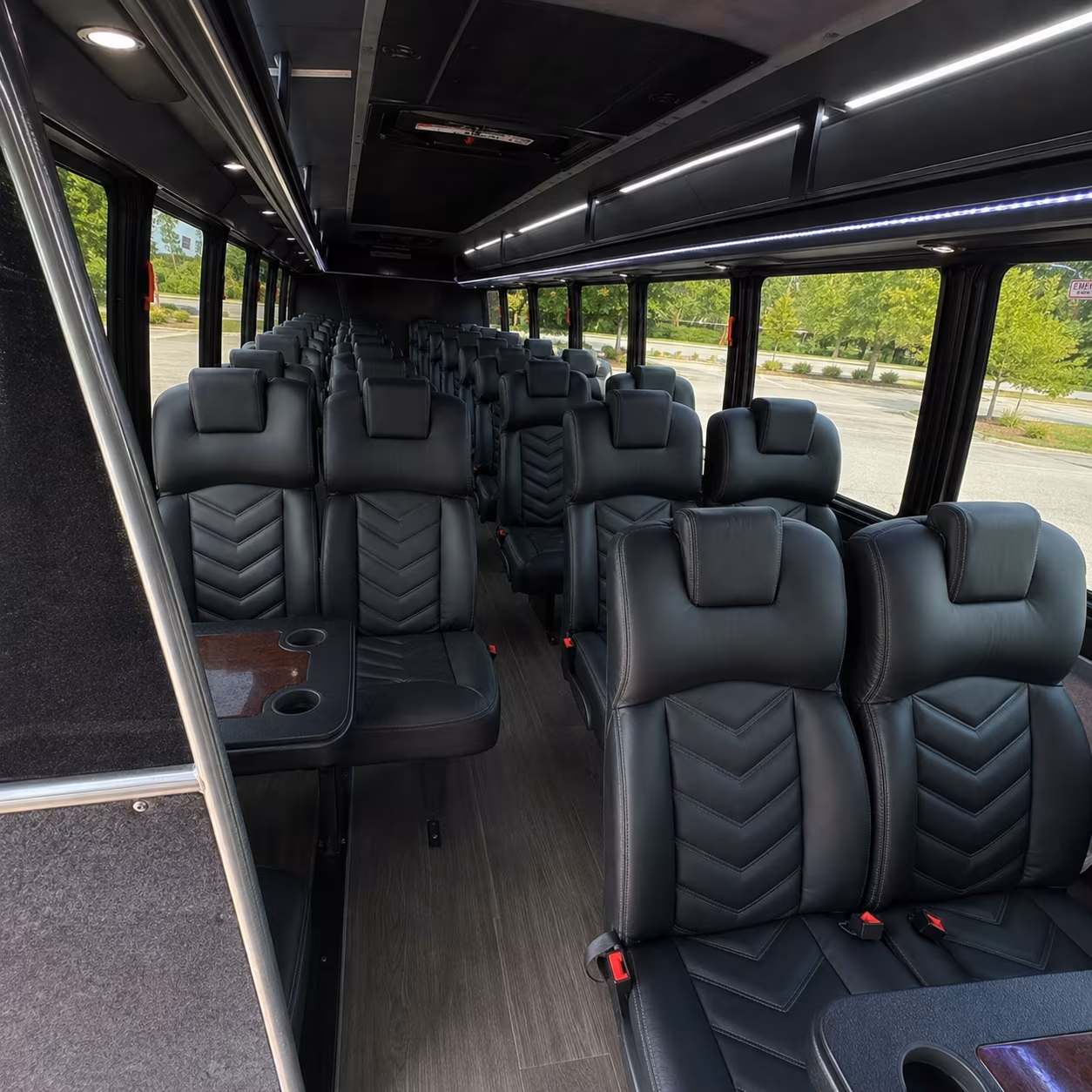 sunrise 35 passenger minibus inside