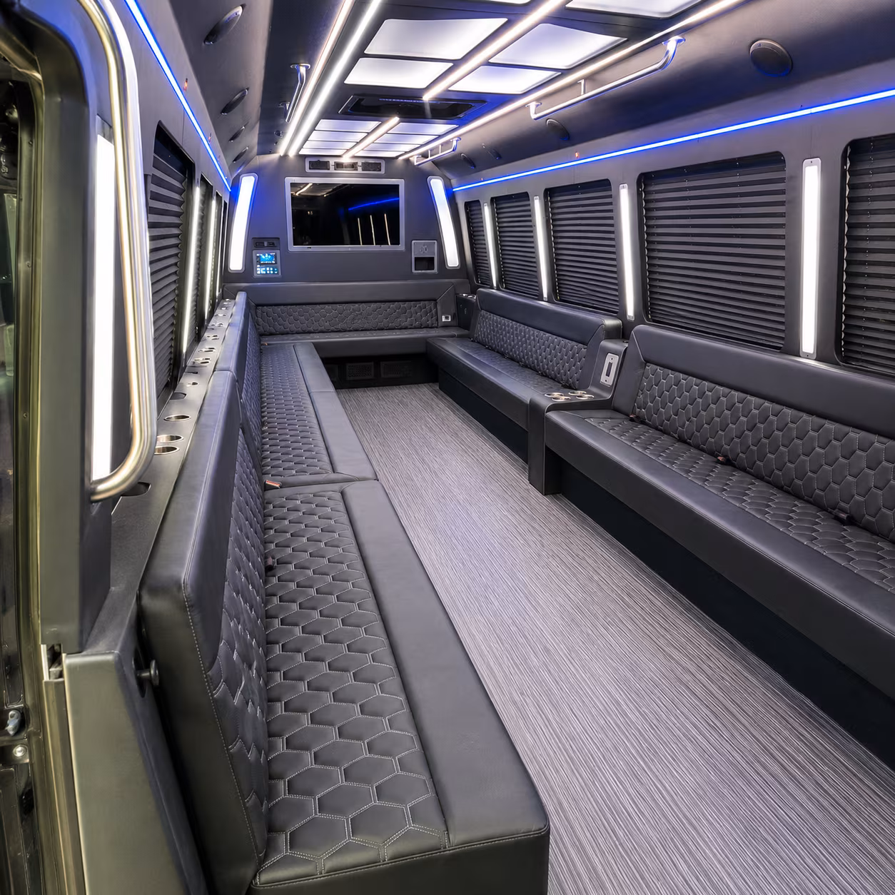 sunrise 40 passenger party bus interior