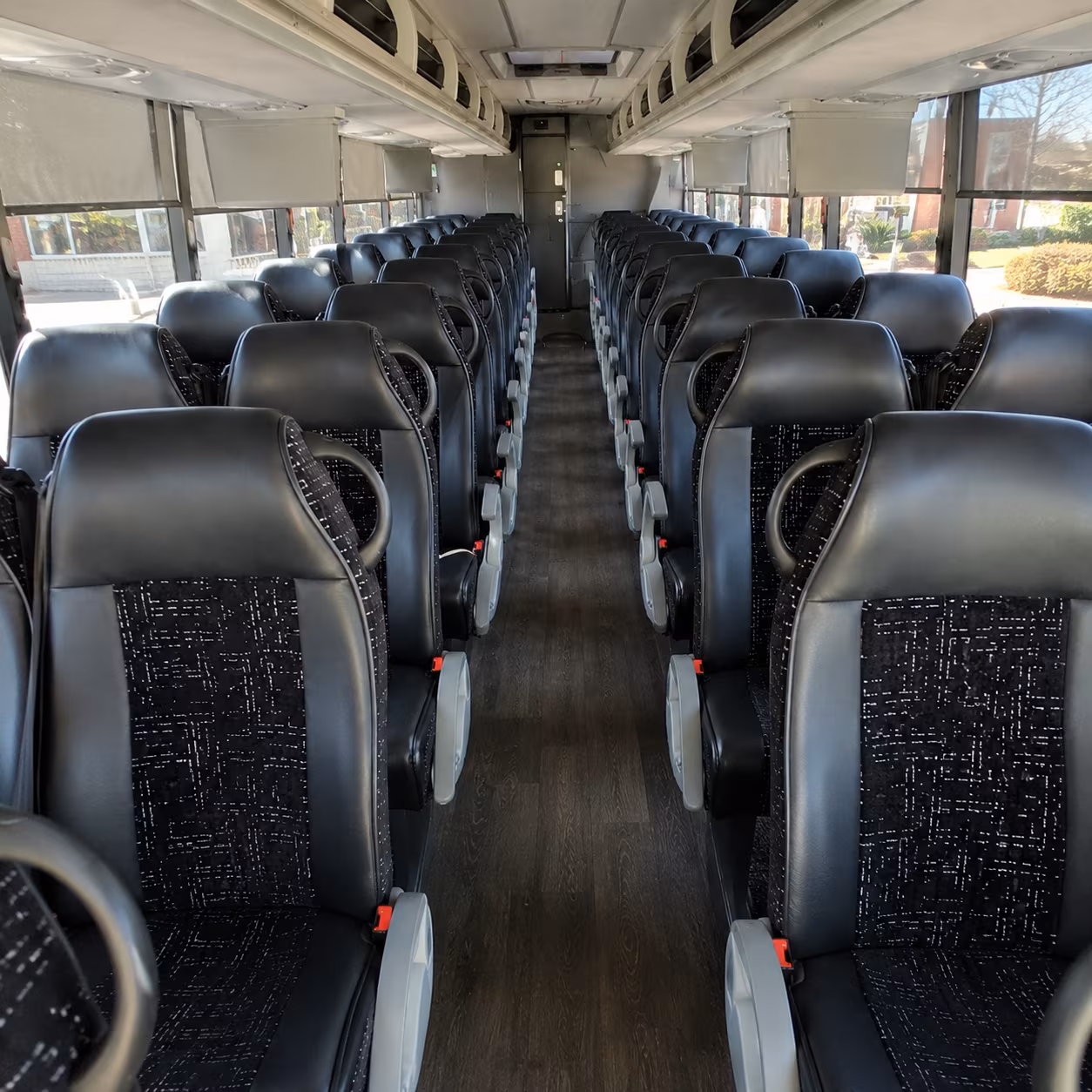 sunrise 56 passenger charter bus inside