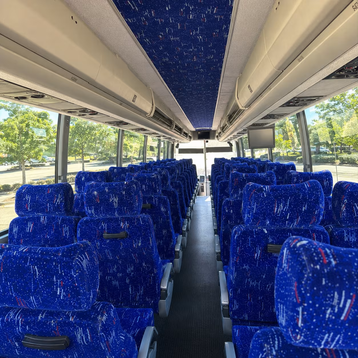 sunrise 56 passenger charter bus interior