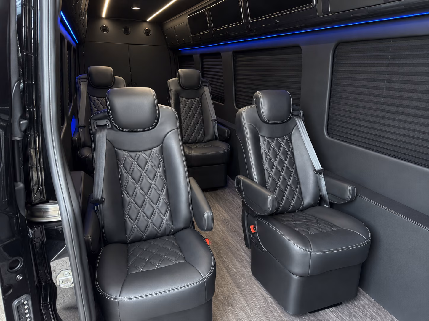 sunrise sprinter van with driver inside